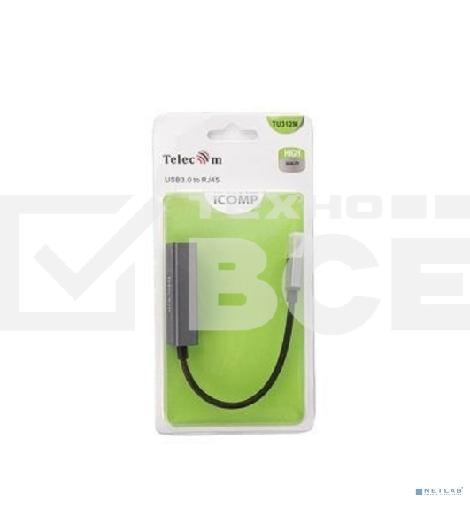 Кабель-переходник USB 3.0 (Am) --> LAN RJ-45 Ethernet 1000 Mbps, Aluminum Shell,Telecom <TU312M>
