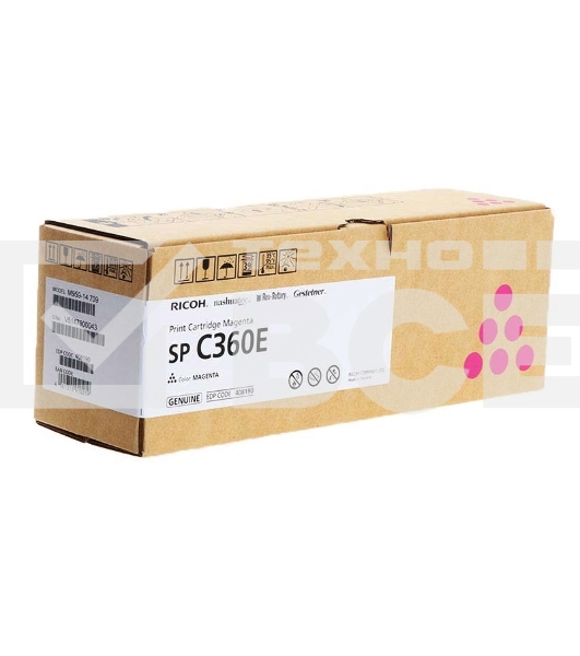 Картридж лазерный тип SP C360E малиновый для Ricoh SP C360DNw/SP C360SNw/SP C360SFNw/SP C361SFNw (1,5K)