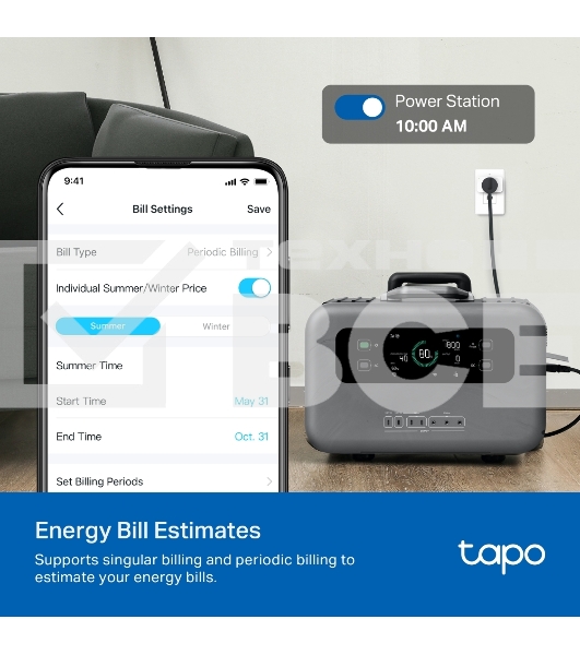 Умный сетевой фильтр TP-Link Mini Smart Wi-Fi Plug, Energy Monitoring, Matter