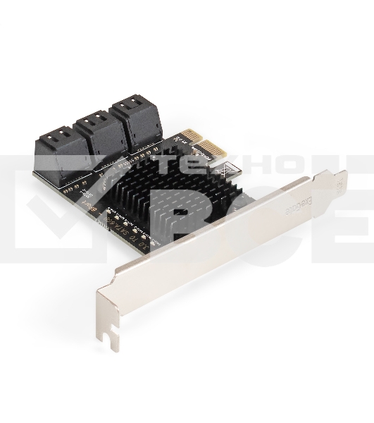 Контроллер ExeGate EXE-516v2 (PCI-E x1 v2.0, SATA3 6Gb/s, 6 int, ASMedia Chipset ASM1166)