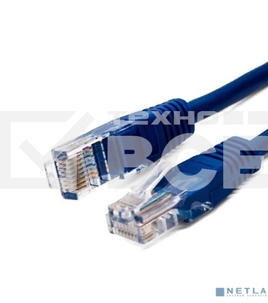Кабель патч-корд, Filum FL-U5-C-1M-BL U/UTP 5e cat. 1м, 26AWG(7x0.16 мм), чистая медь, PVC, синий