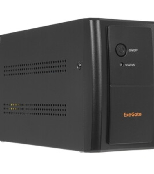 Источник бесперебойного питания ExeGate Power NB-2200.LED.AVR.4SH (2200VA/1300W, LED, AVR, 4*Schuko, батарея 12V 9Ah - 2 шт., металлический корпус, Black)