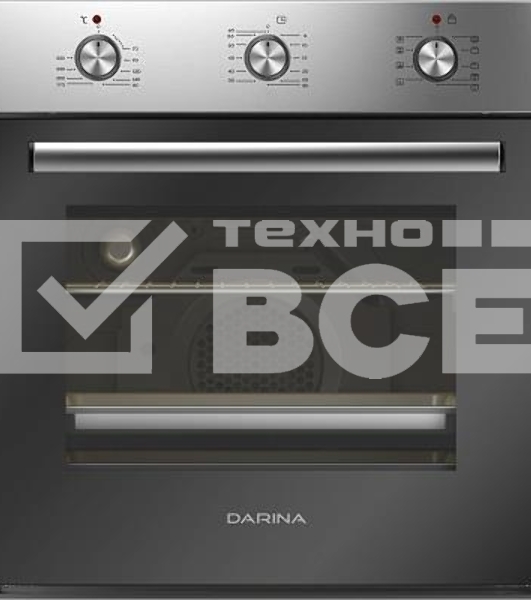 Духовой шкаф электрический Darina 0U5 BDE 112 705 X нержавеющая сталь/стекло черное, встраиваемый