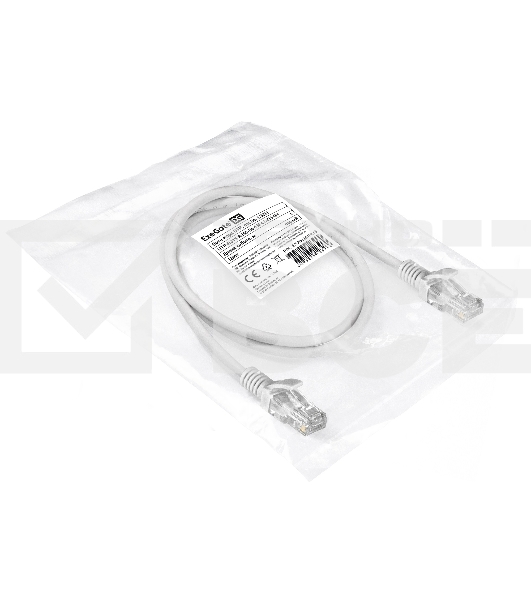 Патч-корд ExeGate EX286381RUS UTP-RJ45-RJ45-5e-1M-LSZH-GY, UTP, cat.5e, LSZH, 1м, серый