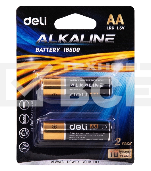 Батарея Deli E18500 AA (2шт) блистер