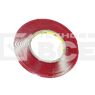 Скотч двусторонний прозрачный 3M с красной защитной лентой толщина 1мм ширина 4мм 10м