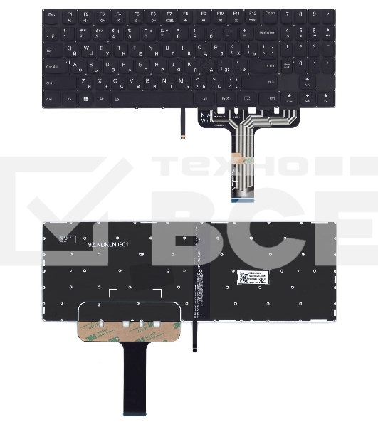Клавиатура для ноутбука Lenovo Legion Y730-15ICH  черная с цветной подсветкой