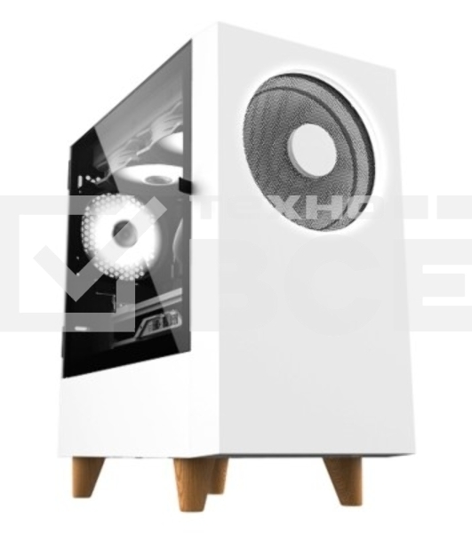 Корпус WIZMAX EM1 Woofer, mATX, mITX белый, Mini-Tower, без БП, TG, 1x160mm + 1x120mm LED, 1xUSB-A 3.0 + 2xUSB-A 2.0