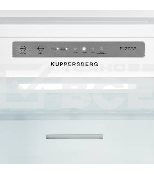 Встраиваемый холодильник Kuppersberg RBN 1961, High-Tech двухкамерный, полезный объем 334 л, суперохлаждение, суперзаморозка, функция отпуск, перевешиваемые двери (door slider), электронное управление, звуковая индикация открытой двери, NoFrost, зона свеж