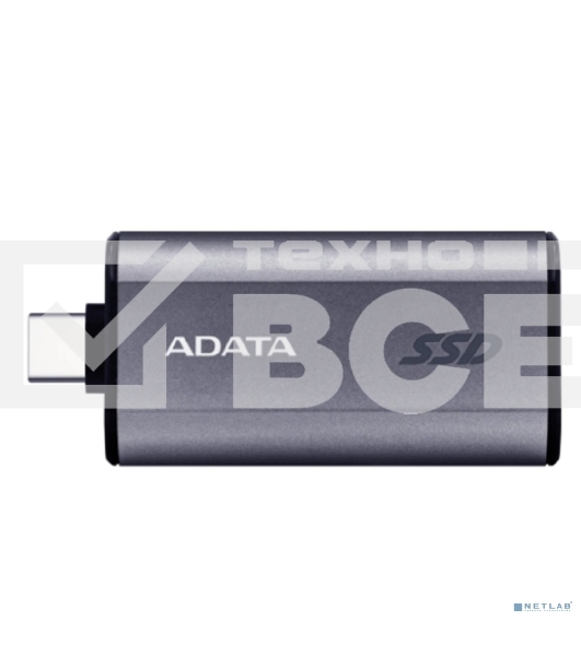 Твердотельный диск A-DATA External SC750 серый SC750-500G-CCBK 500GB USB 3.2 Gen 2 Type-C, [R/W -1050/1000 MB/s]