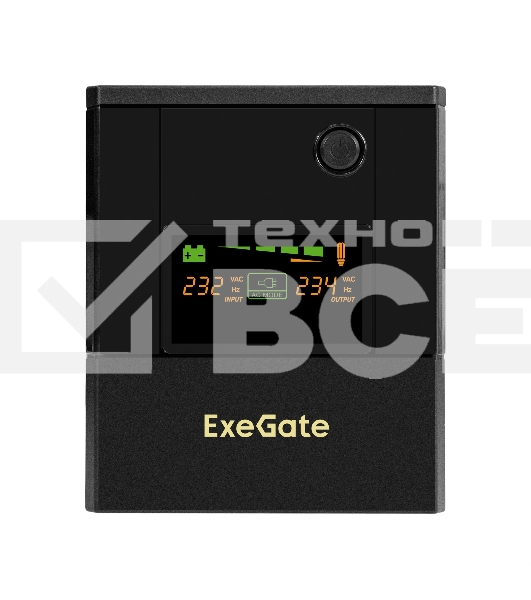 Источник бесперебойного питания ExeGate Smart LB-2000.LCD.AVR.4SH (2000VA/1200W, цветной LCD, AVR, 4*Schuko, батарея 12V 9Ah - 2 шт., металлический корпус, Black)