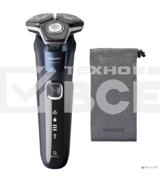 Электробритва роторная Philips S5885/10 реж.эл.:3 питан.:аккум. темно-синий