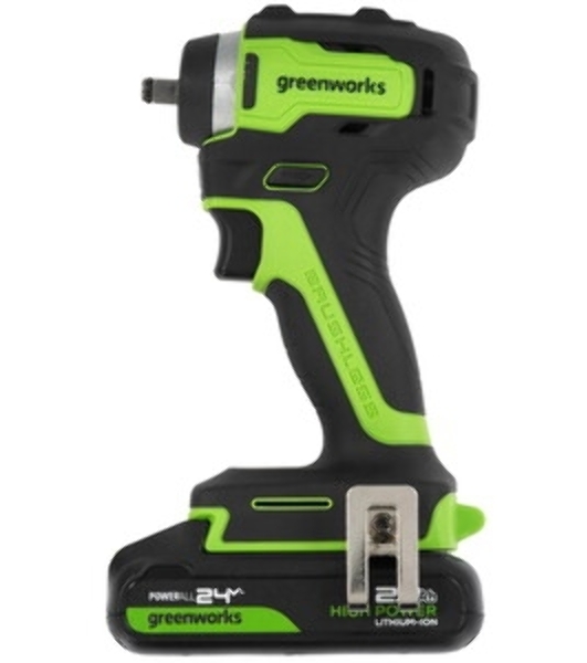 Гайковерт ударный аккумуляторный GreenWorks GD24IW200, 24v, 200 Нм, без АКБ и ЗУ (3803607)