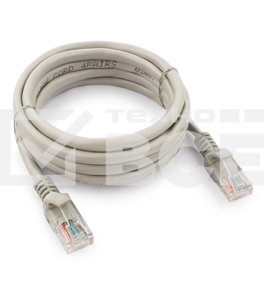 Патч-корд UTP Cablexpert кат.5e, 2м, литой, многожильный (серый)