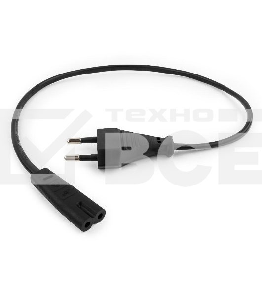 Кабель питания для ноутбуков, аудио/видео техники Gembird PC-184/2-0.5М, 0.5м, 2-pin, черный, пакет
