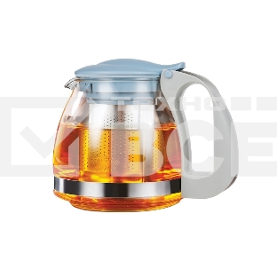 Чайник заварочный LARA LR06-19 <Blue> <700 мл> силикатное стекло, стальной фильтр, подъем крышки