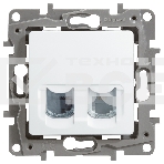 Розетка ETIKA RJ11+RJ45 кат. 5 UTP, бел. ETIKA Розетка RJ11+RJ45 кат. 5 UTP, бел., фото6