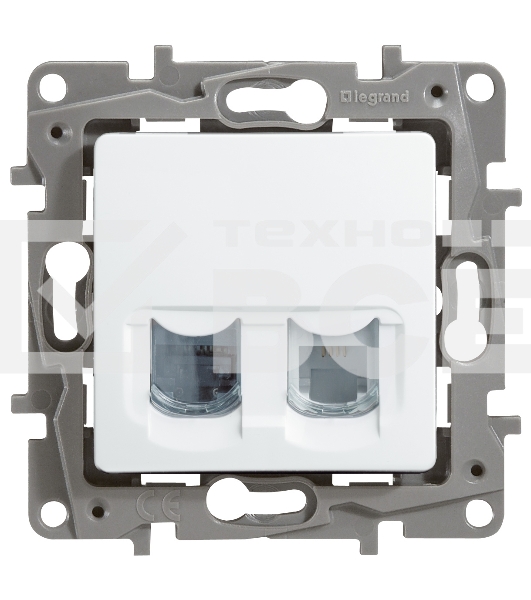 Розетка ETIKA RJ11+RJ45 кат. 5 UTP, бел. ETIKA Розетка RJ11+RJ45 кат. 5 UTP, бел.
