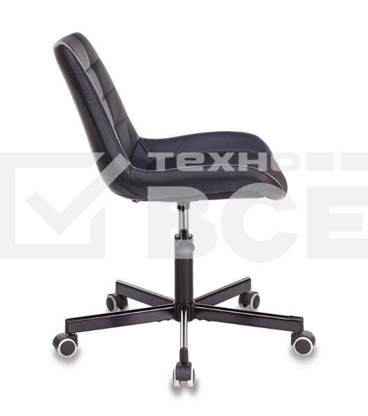 Кресло компьютерное Бюрократ CH-350M/BLACK без подлокотников, черный, искусст.кожа/ткань, крестовина хром