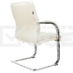 Кресло офисное Бюрократ T-9927SL-LOW-V слоновая кость, кожа, низк.спин. полозья, металл хром, фото7