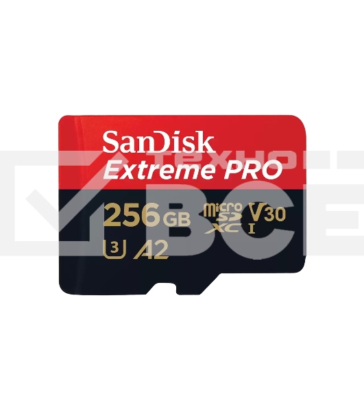 Карта памяти Sandisk Extreme Pro microSDXC 256GB + SD Adapter + Rescue Pro Deluxe 200MB/s
