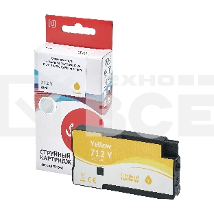 Струйный картридж Sakura 3ED69A (№712 Yellow) для HP, желтый, водорастворимый тип чернил, 29 мл.
