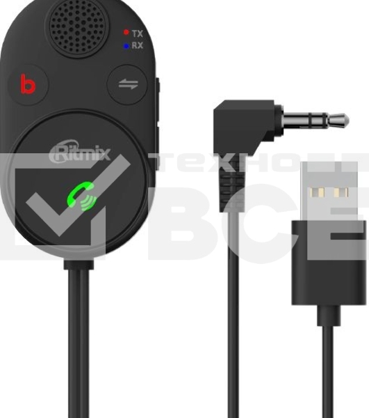 Автомобильный FM-модулятор Ritmix BTR-200 черный BT USB (80002461)