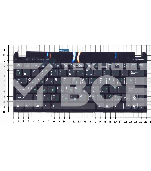 Клавиатура для ноутбука Asus Eee PC 1015 черная с рамкой