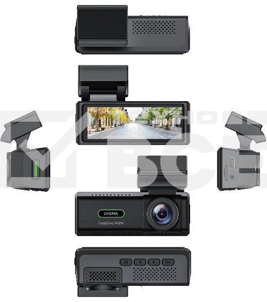 Видеорегистратор Digma FreeDrive 940W черный 8Mpix 2160x3840 170гр. Allwinner
