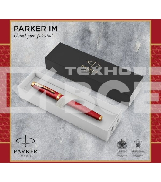 Ручка перьевая Parker IM Premium F318 (CW2143650) Red GT F сталь нержавеющая подар.кор.