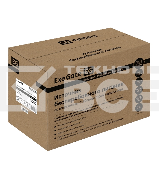 Источник бесперебойного питания ExeGate SpecialPro UNB-1500.LED.AVR.EURO.RJ <1500VA/950W, LED, AVR, 4 евророзетки, RJ45/11, Black>