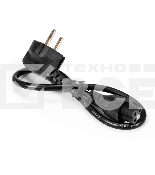 Кабель питания ноутбуков ExeGate Special PC5-0,5S (Евровилка Schuko->C5, 3*0.75mm2, CCA, черный, 0.5м)