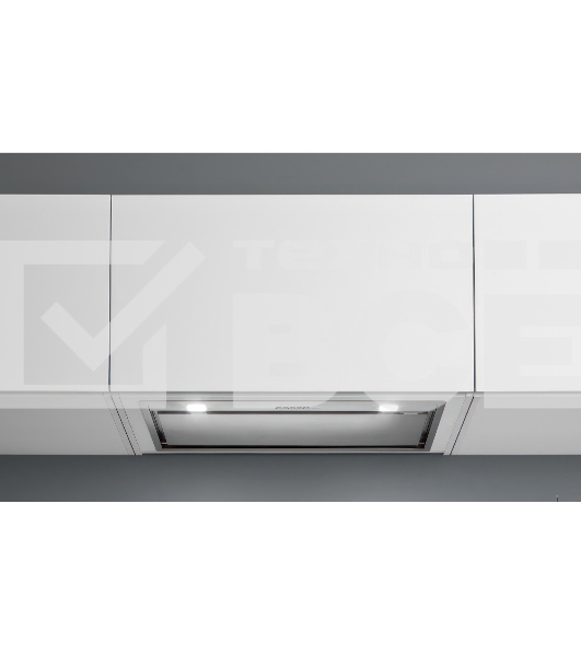 Встраиваемая вытяжка FALMEC BUILT-IN BURANO 50  INOX, серия Design, 52 см, электронное/кнопочное управление, светодиодное освещение, периметральное всасывание, 3 скорости, отвод/циркуляция, таймер, максимальная производительность 1040 м3/ч, угольный фильт