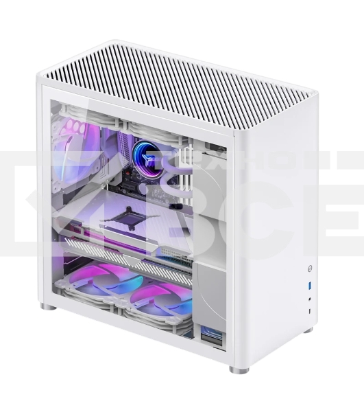 Компьютерный корпус JONSBO D40 White без БП, боковая панель из закаленного стекла, mini-ITX, micro-ATX, ATX, белый