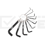 Набор ключей имбусовых HEX Kranz 1,5-10 мм, CrV, 10 шт., оксидированные, на кольце, фото 1