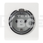 Розетка Kranz ROUND 1-ая с/з с/у, со шторками и крышкой 16А перламутр, фото 1