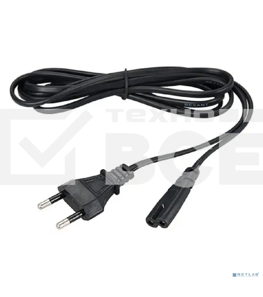 Шнур сетевой Rexant вилка СЕЕ 7/16 - разъем IEC 320 C7, кабель 2x0,75 мм, 3 м (PE пакет)