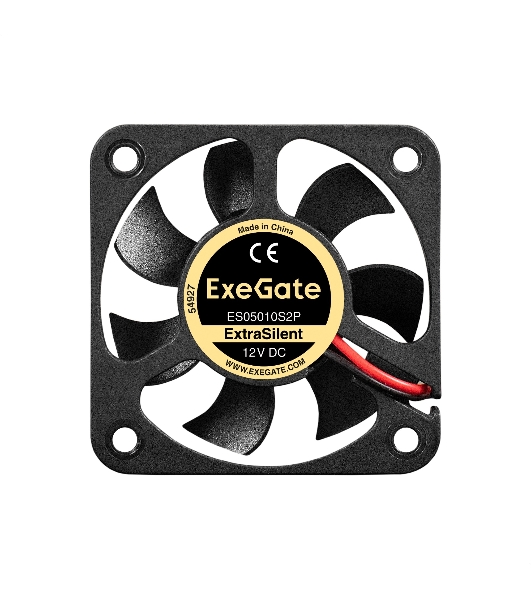 Вентилятор 12В DC ExeGate ExtraSilent ES05010S2P (50x50x10 мм, Sleeve bearing (подшипник скольжения), 2pin, 4000RPM, 22dBA)