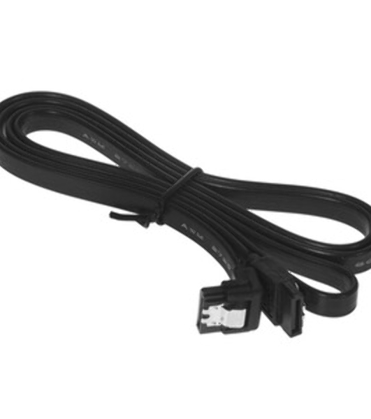 Кабель интерфейсный SATA Cablexpert CC-SATAM-DATA90-BL-100CM, Sata3 7pin/7pin, мет.защелка, угловой разъем, 100 см, черный, пакет