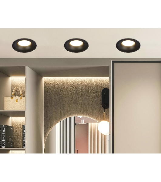 Встраиваемый точечный светильник Ambrella light TN102809 BK черный GU5.3 D90*35