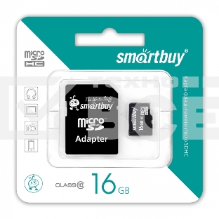 Флеш карта Smartbuy microSD 16GB microSDHC Class 10 (SD адаптер)