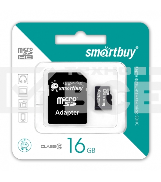Флеш карта Smartbuy microSD 16GB microSDHC Class 10 (SD адаптер)