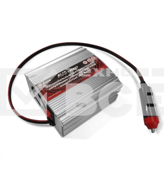 Инвертор AVS IN-200W  автомобильный 12/220V 200Вт 50-60Гц  8,2х8,9x4,7см