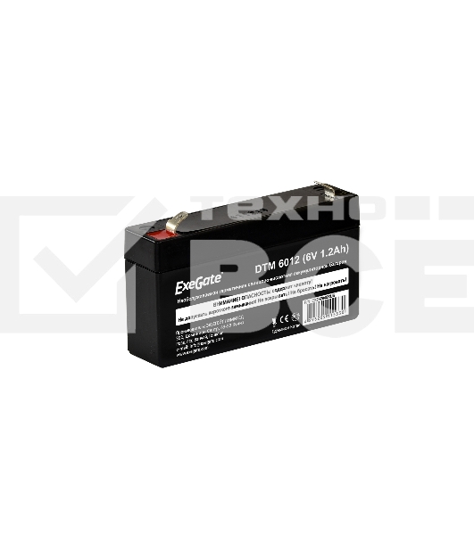 Батарея ExeGate EX282945RUS DTM 6012 (6V 1.2Ah, клеммы F1)
