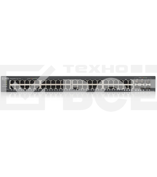 Коммутатор ZYXEL GS1920-48v2 Hybrid Smart switch Zyxel Nebula Flex, 44xGE, 4xCombo (SFP/RJ-45), 2xSFP, Standalone / cloud management