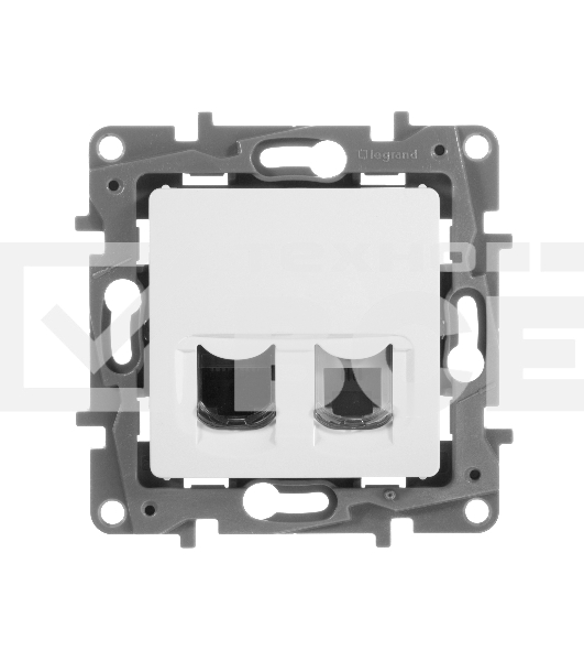 Розетка ETIKA RJ11+RJ45 кат. 5 UTP, бел. ETIKA Розетка RJ11+RJ45 кат. 5 UTP, бел.