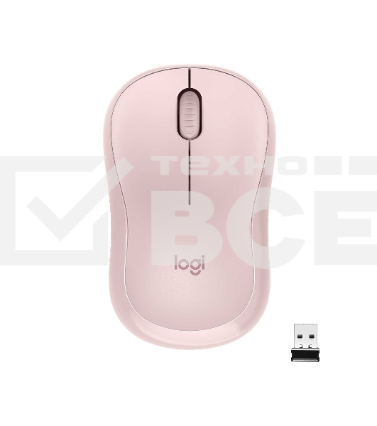 Мышь беспроводная Logitech M220 розовый, 1000 dpi, радиоканал, USB, кнопки - 3