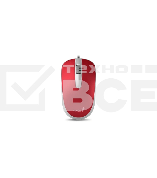 Мышь проводная Genius DX-120 красный, 1000 dpi, USB, кнопки - 3