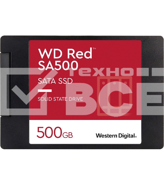 Накопитель SSD WD Red SA500 WDS500G1R0A, 500Gb, SATA III, 2.5