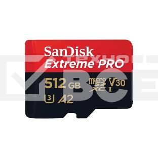 Флеш карта microSD 512GB SanDisk microSDXC Class 10 UHS-I A2 C10 V30 U3 Extreme Pro (SD адаптер) 200MB/s